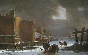 Jan Asselijn Frozen Moat Outside City Walls china oil painting artist